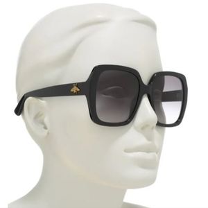 GUCCI 54mm Oversized Black Square Sunglasses Women
